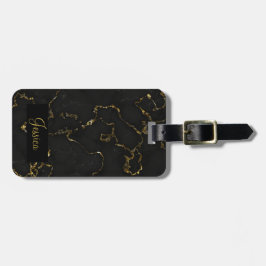 Modern Black och Guld MarLED Bagagebricka