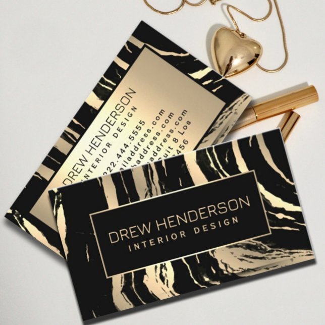 Modern Black och Guld Zebra ränder Visitkort (#zazzle made #makeupartistbusinesscard #designerbusinesscard #dolgfoil #blackandgold)