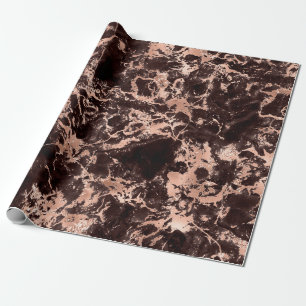 Modern Black och Ro Guld Marble Mönster Presentpapper