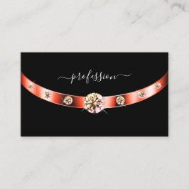 Modern Black och Ro Guld med monogramdiamanter Visitkort