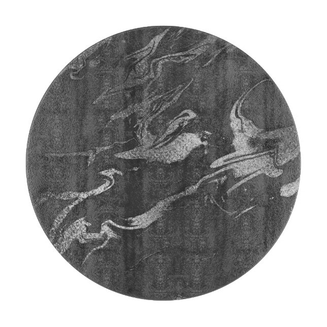 Modern Black och Silver Marble Mönster (Framsidan)