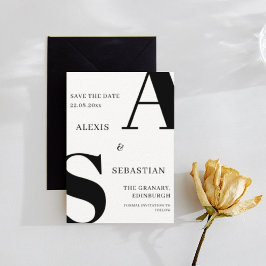 Modern Black on White Monochrome Spara Datumet