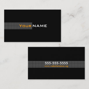 Modern Black Orange White Visitkort