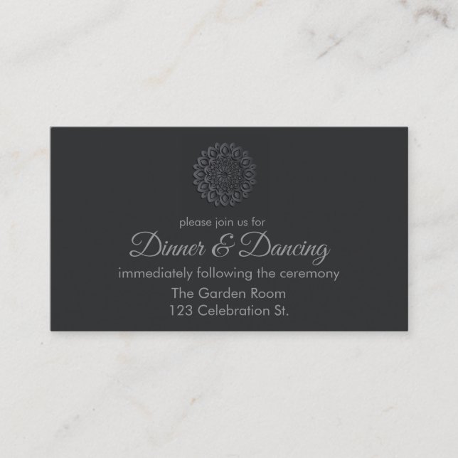 Modern Black Papper cut Mandala-mottagning Tilläggskort (Framsida)