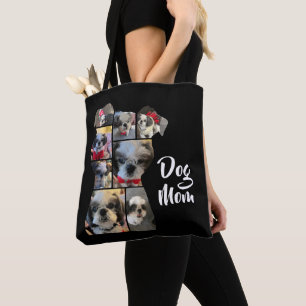 Modern Black Personlig Hund Photo Collage Tygkasse
