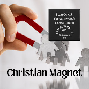 Modern Black Philippians 4 Bible Verse Magnet