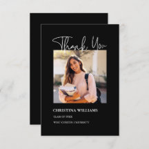 Modern Black Photo Studenten Tack