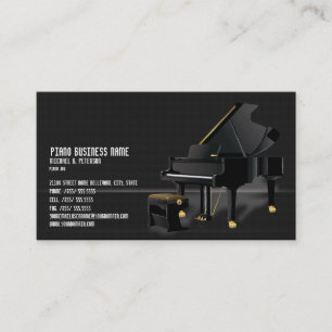 Modern Black Piano Business PlaCard* Visitkort