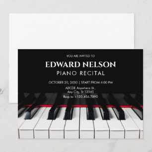 Modern Black Piano nycklar Music Skäl Inbjudningar