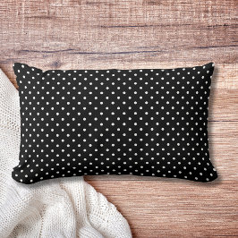 Modern Black Polka Dot Mönster Lumbarkudde