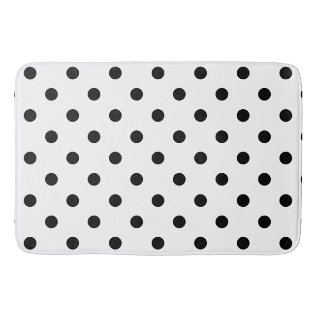 Modern Black Polka dots på White Badrumsmatta (Framsidan)