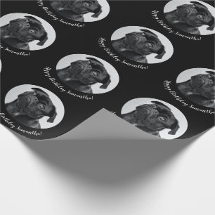 Modern Black Pug din Hund-cirkel Presentpapper