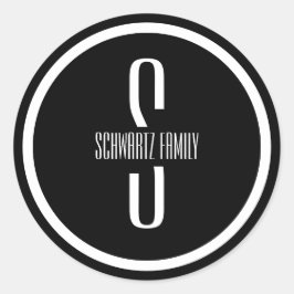 Modern Black Purim Sticker Runt Klistermärke