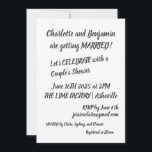 Modern Black Push Lettering Trendig Par Shower Inbjudningar<br><div class="desc">Modern Par-inbjudan till Trendiget Svart pensel Lettering</div>