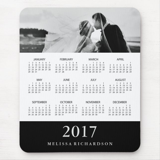 Modern Black Rand 2017-kalender och foto Musmatta (Framsidan)