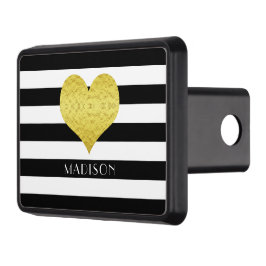 Modern Black Rand Mönster Namn Dragkroksskydd