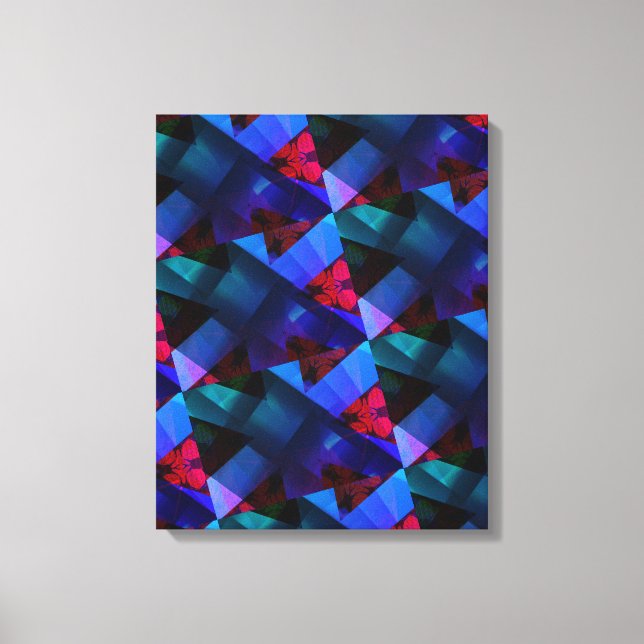 Modern - BLACK-RED-BLUE-LILA-Mycket bra Canvastryck (Framsida)