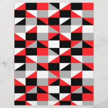 Modern Black Red Grått Geometric Scrapbook Papper