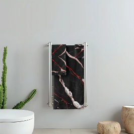 Modern Black Red Marble