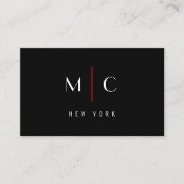 Modern Black Red Sleek Luxury Company Typography Visitkort