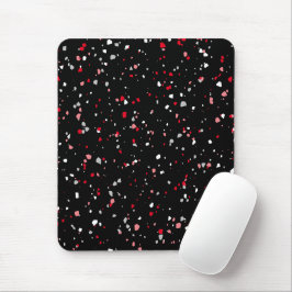 Modern Black Red Terrazzo Trendig Mönster Mouse Pa Musmatta