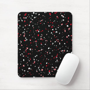 Modern Black Red Terrazzo Trendig Mönster Mouse Pa Musmatta
