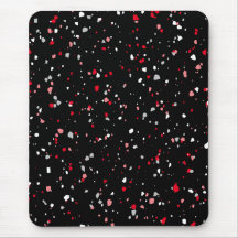 Modern Black Red Terrazzo Trendig Mönster Mouse Pa