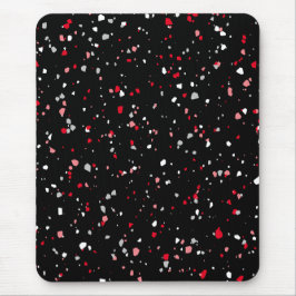 Modern Black Red Terrazzo Trendig Mönster Mouse Pa Musmatta