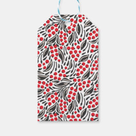 Modern Black Red White-jul - vinterberry Presentetikett