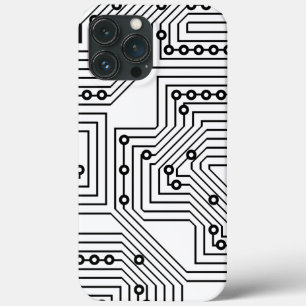 Modern Black Retro Computer Circuit Board Mönster