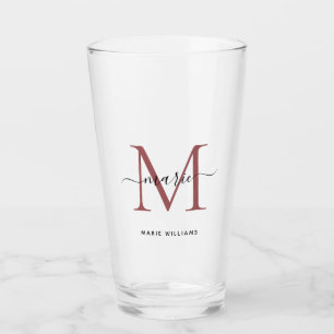 Modern Black Ro Monogram Script Namn Initial Glaskopp