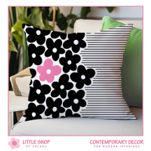 Modern Black Rosa Blommigt Rand