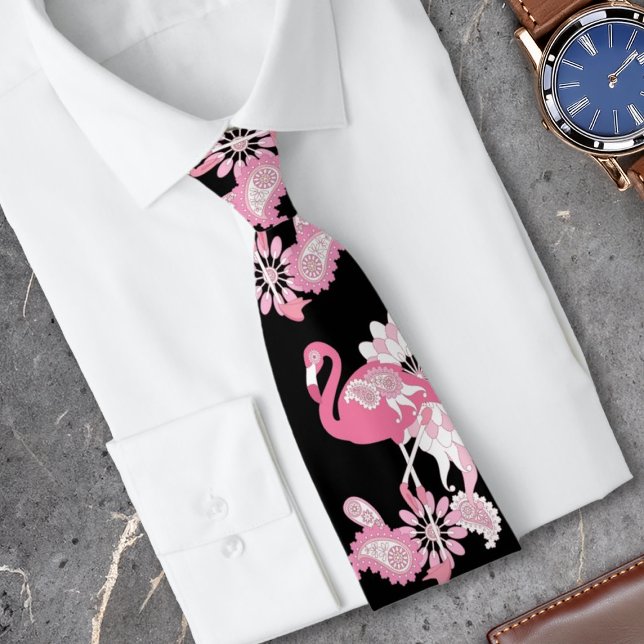 Modern Black Rosa Flamingo Slips (Skapare uppladdad)