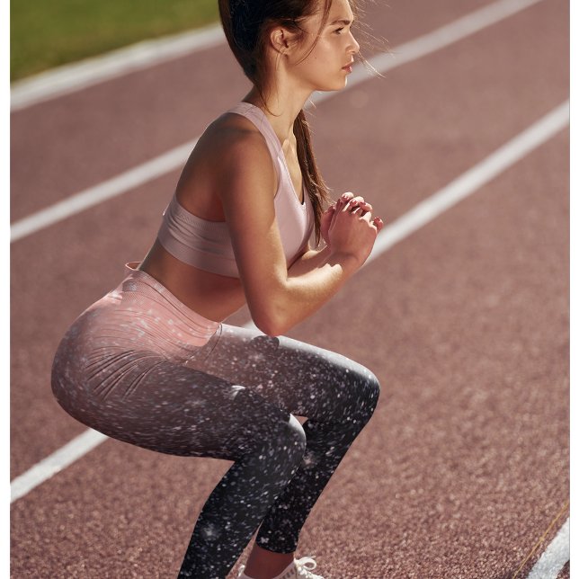 Modern Black & Rosa Glitter Sparkles Leggings (Skapare uppladdad)
