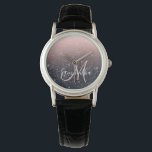 Modern Black & Rosa Glitter Sparkles Namn Armbandsur<br><div class="desc">Modern Black & Rosa Glitter Sparkles Namn</div>