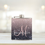 Modern Black & Rosa Glitter Sparkles Namn Fickplunta<br><div class="desc">Modern Black & Rosa Glitter Sparkles Namn</div>