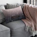 Modern Black & Rosa Glitter Sparkles Namn Lumbarkudde<br><div class="desc">Modern Black & Rosa Glitter Sparkles Namn</div>