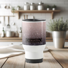 Modern Black & Rosa Glitter Sparkles Namn Resemugg