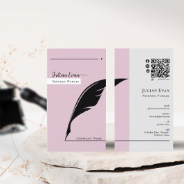 Modern Black rosa Notary Public Qr-kod Visitkort