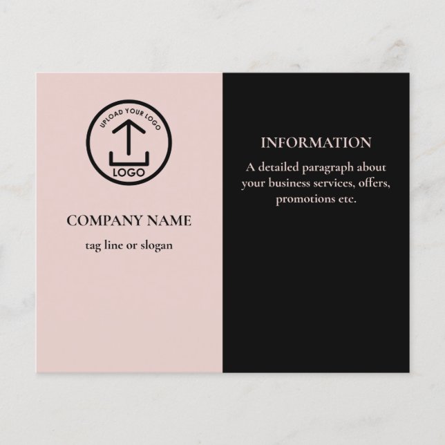 Modern Black Rosa Promotive Business Logotyp Flygblad (Framsidan)