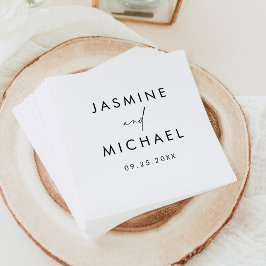 Modern Black Script Personlig Bröllop Pappersservett