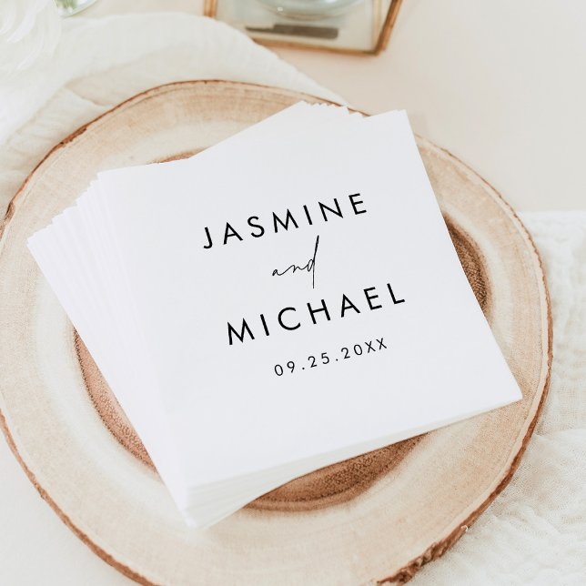 Modern Black Script Personlig Bröllop Pappersservett (Skapare uppladdad)