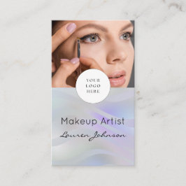 Modern Black Script Photo Makeup Visitkort