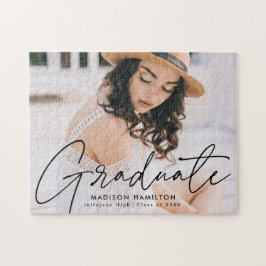 Modern Black Script Photo Studenten Pussel