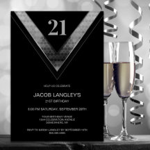 Modern Black Silver 21:a födelsedagen Party