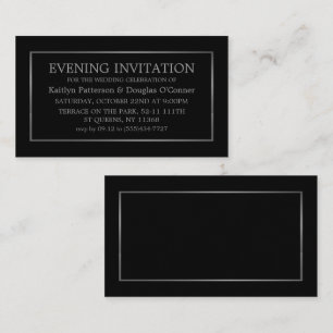 Modern Black & Silver Evening Event Biljett Inbjud