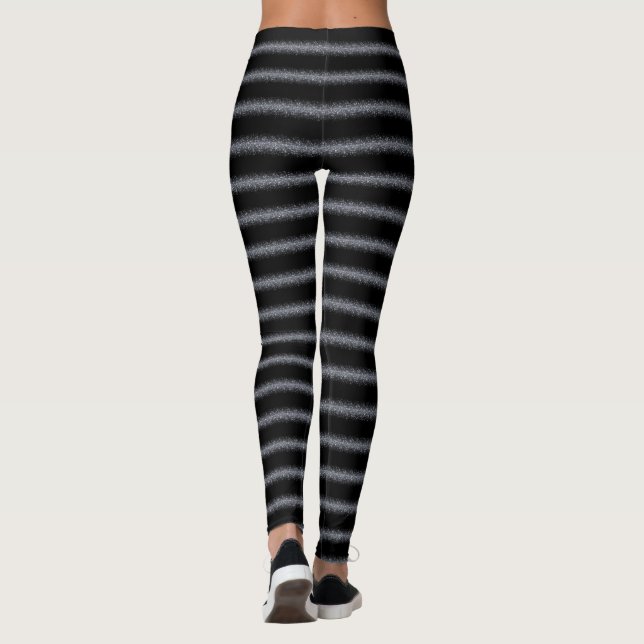 Modern Black & Silver Glitter Leggings (Baksida)
