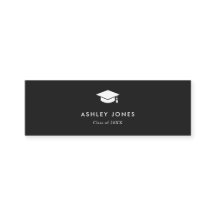 Modern Black Simple Graduation Name Card
