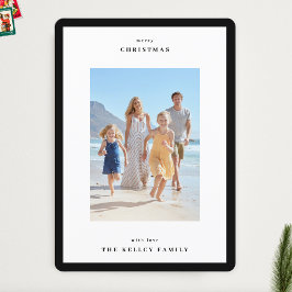 Modern Black Simple Ram Photo-jul Julkort