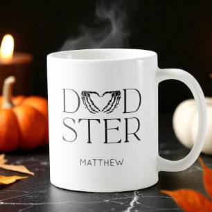 Modern Black Skeleton Scary Dadster Halloween Papp Kaffemugg